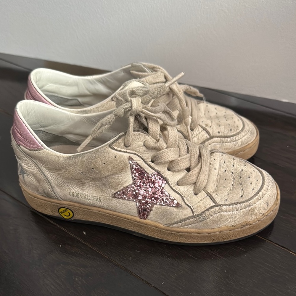 Golden Goose Pink Glitter Star Sneakers